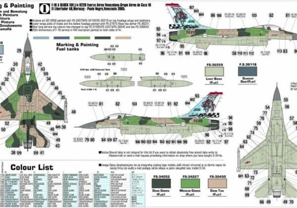 Mistercraft D034 1/72 F-16A-15 (Avcı Şahin) Savaş Uçağı Plastik Model Kiti - Görsel 2