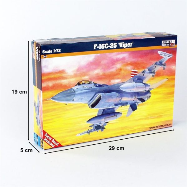 Mistercraft D064 1/72 F-16C-25 (Engerek) Savaş Uçağı Plastik Model Kiti - Görsel 3