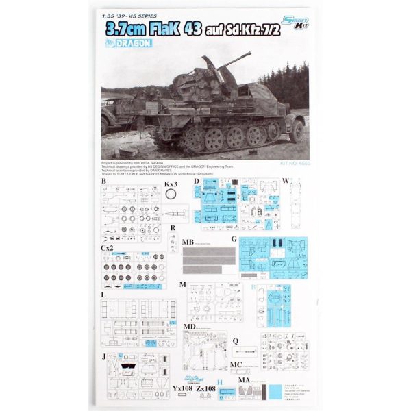 Sd.Kfz.7 w/3.7cm FlaK 43 Uçaksavar Kamyonu Plastik Model Kiti