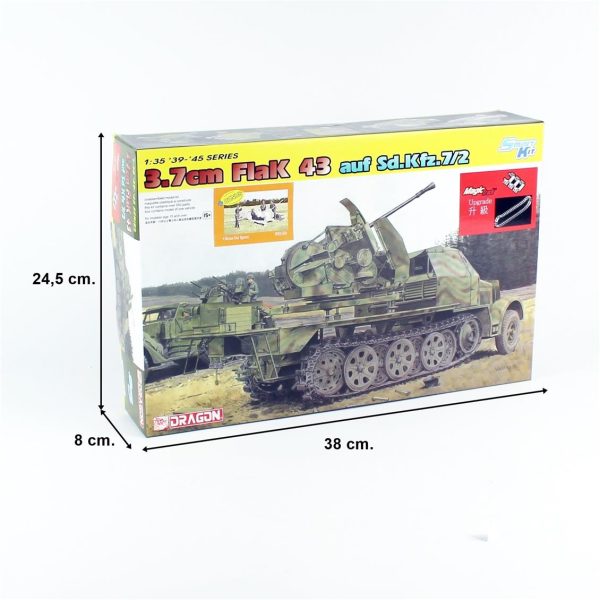 Dragon 6553 Sd.Kfz.7 w/3.7cm FlaK 43 - Görsel 4