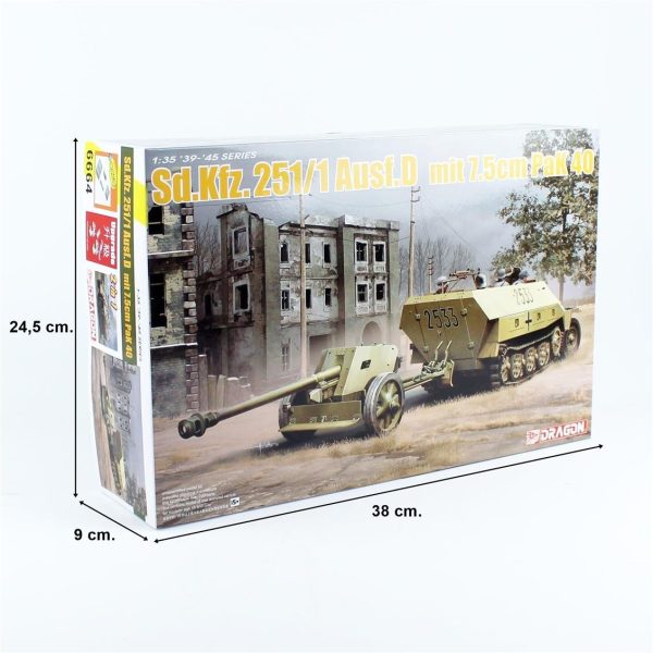 Dragon 6664 1/35 Ölçek, Sd.Kfz.251/1 Ausf.D Personel Taşıyıcı ve 7.5cm PaK 40 Çekili Topu  (2 in 1) Plastik Model Kiti - Görsel 5