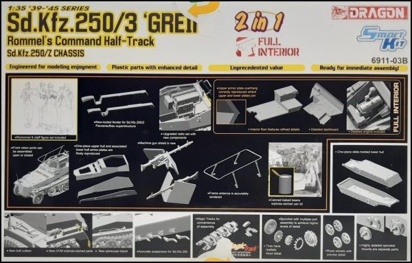 Sd.Kfz.250/3 (Greif- Rommel's Command) Yarı Paletli Personel Taşıyıcı Plastik Model Kiti