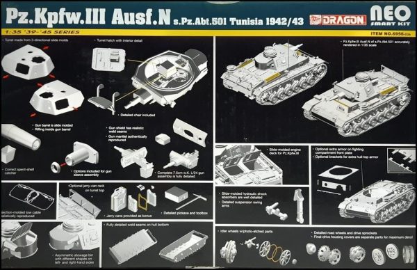 Pz.Kpfw.III Ausf.N 501. Alay (Tunus 1942/43) Tankı Plastik Model Kiti