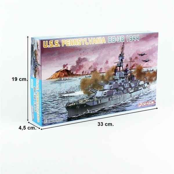 Dragon 7041 1/700 Ölçek, USS Pennsylvania BB-38 (1944) Savaş Gemisi Plastik Model Kiti - Görsel 5