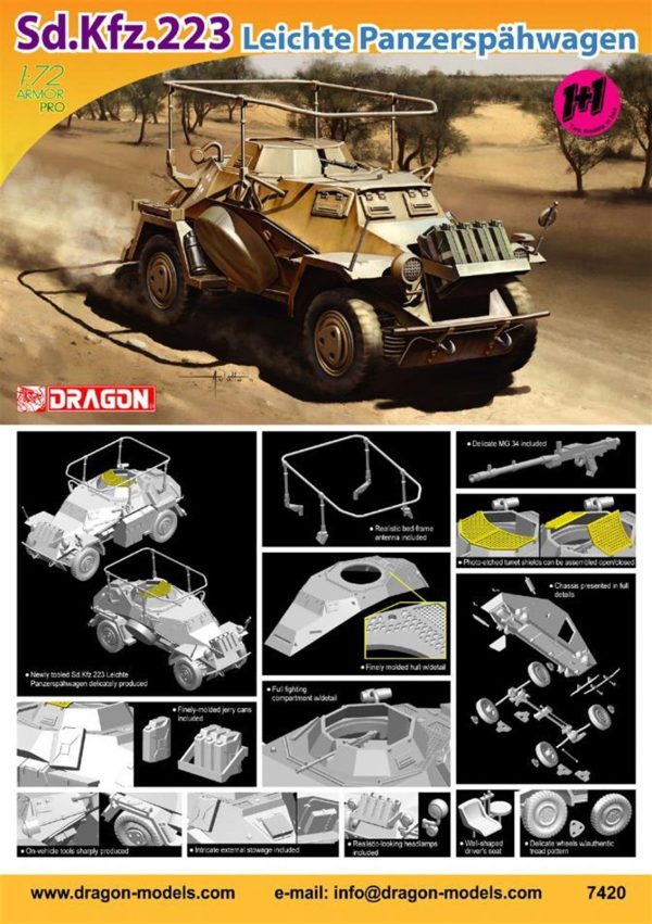 Sd.Kfz.223 Hafif Zırhlı Arac Plastik Model Kiti