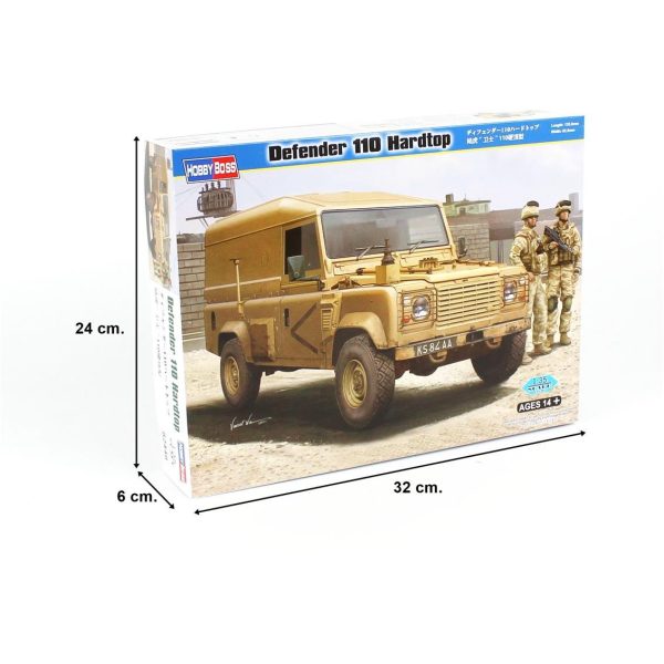 HobbyBoss 82448 1/35 Ölçek, Defender110 HardTop,Askeri Cip, Plastik Model Kiti - Görsel 5
