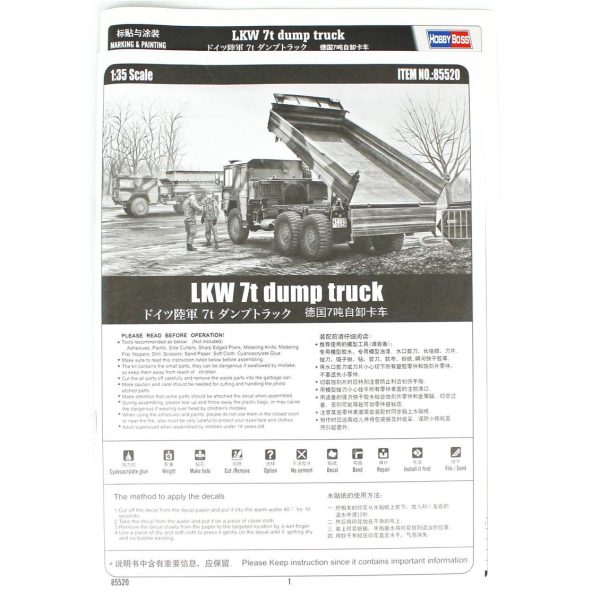 HobbyBoss 85520 1/35 LKW 7t Damperli - Görsel 4
