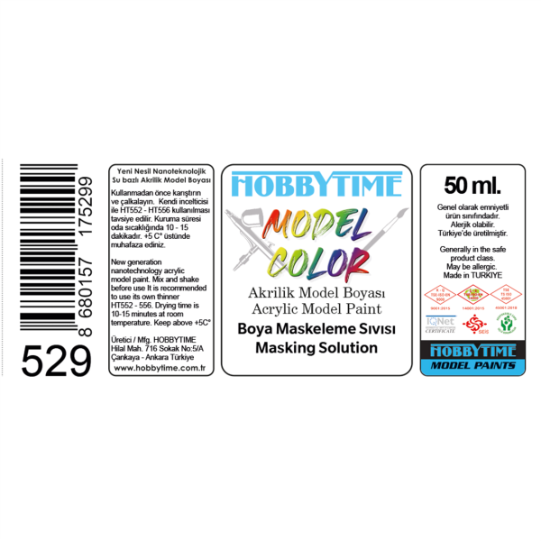 Hobbytime 529 50 ml. Boya Maskeleme Sıvısı (Masking Solution) - Görsel 2