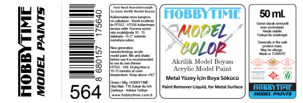 Hobbytime 564 50 ml. Metal Yüzey İçin Boya Sökücü (Paint Remover for Metal Surface) - Görsel 2