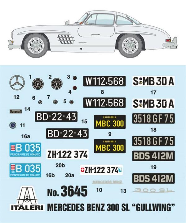 Italeri 3645S Mercedes 300 SL Gullwing Coupe - Görsel 8