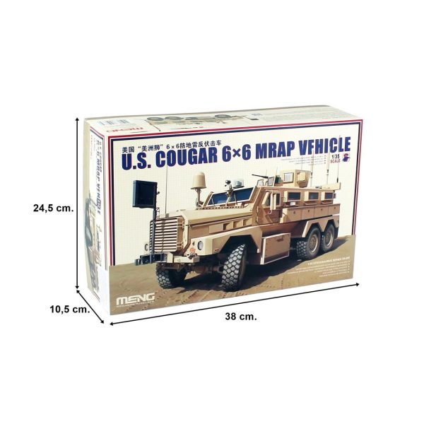 Meng SS-005 1/35 Ölçek, Cougar 6x6 Mrap Zırhlı Personel Taşıyıcı, Plastik Model Kiti - Görsel 5