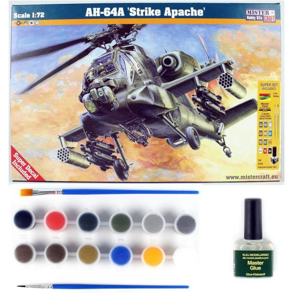 Mistercraft D036ST 1/72 AH-64A Strike Apache Helikopteri Plastik Model Kiti