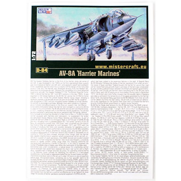 Mistercraft D084 AV-8A Harrier Marines - Görsel 3