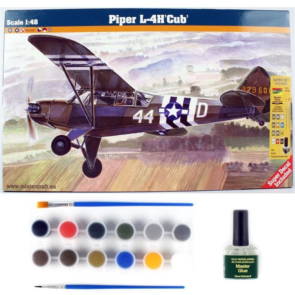 Mistercraft E041ST 1/48 Piper Cup L-4H Eğitim Uçağı Plastik Model Kiti
