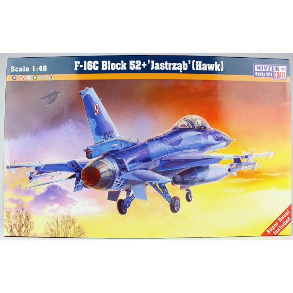Mistercraft G116 1/48 F-16C Block 52 + Jastrzab (Hawk) Savaş Uçağı Plastik Model Kiti
