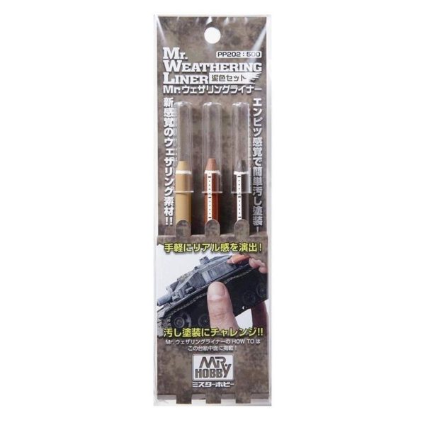 Mr.Hobby PP-202 Çamur Görüntüsü için Eskitme Kalem Seti