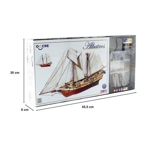 Occre 12500 1/100 Ölçek, Albatros, 57 cm. Yelkenli Sahil Muhafaza Gemisi, Ahşap Model Kiti - Görsel 5