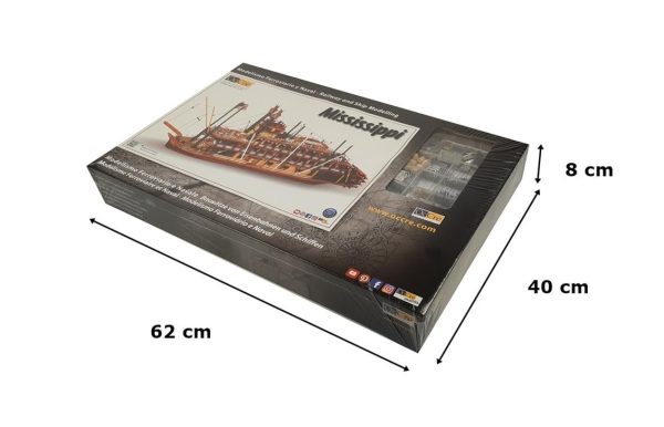 Occre 14003 1/80 Ölçek, Mississippi, 74 cm. Buharlı Amerikan Nehir Gemisi, Ahşap Model Kiti - Görsel 5