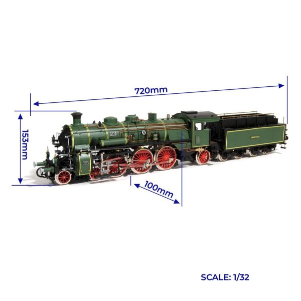 Occre 54002 1/32 Ölçek, Bavarian BR-18 Buharlı Lokomotif Ahşap Model Kiti - Görsel 5