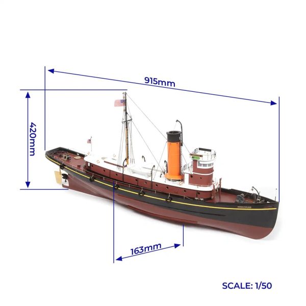 Occre 61002 1/50 Ölçek, Hercules R/C Dönüştürülebilir Römorkör Ahşap Model Kiti - Görsel 5
