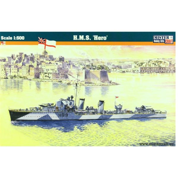 Mistercraft S097 1/500 HMS (Hero) Zırhlı Gemi Plastik Model Kiti