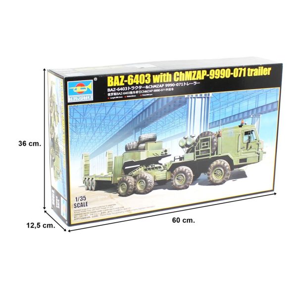 Trumpeter 01086 1/35 BAZ-6403 Çekici ve ChMZAP-9990-071 Dorse - Görsel 5