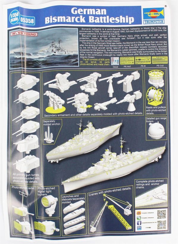 Trumpeter 05358 Alman Bismarck - Görsel 3
