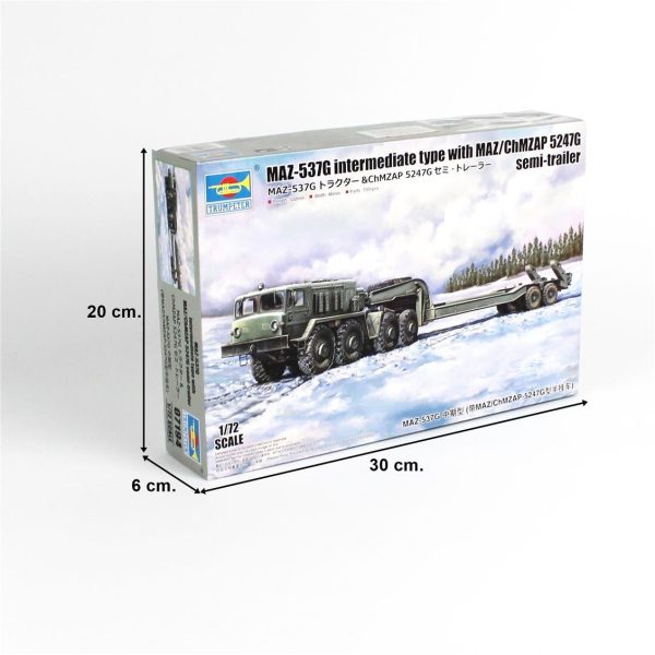 Trumpeter 07194 MAZ-537G Çekici ve MAZ/ChMZAP 5247G Yarı Römork - Görsel 5