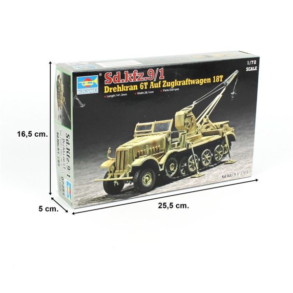 Trumpeter 07251 1/72 Ölçek, Yarı Paletli Döner Vinç 6t ,18t (Sd.kfz.9/1), Plastik Model Kiti - Görsel 5