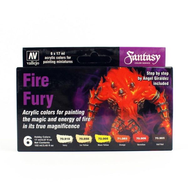 Vallejo 70243 6x18 ml. Fire Fury by Angel Giraldez