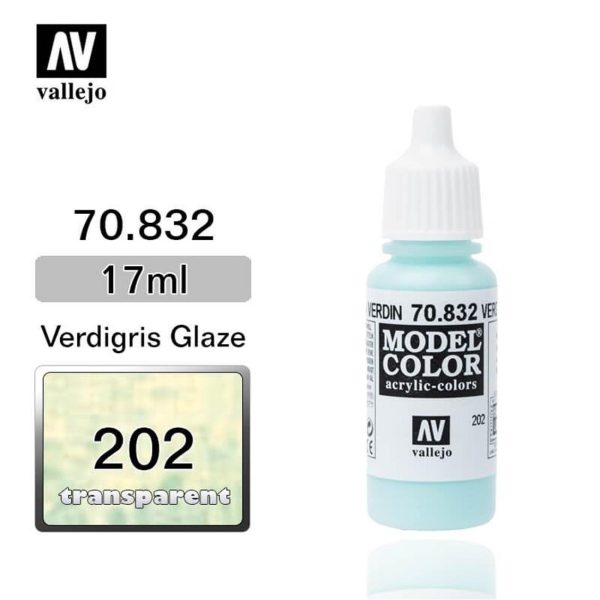 Vallejo 70832 18 ml. (202) Verdigris Glaze-Glaze