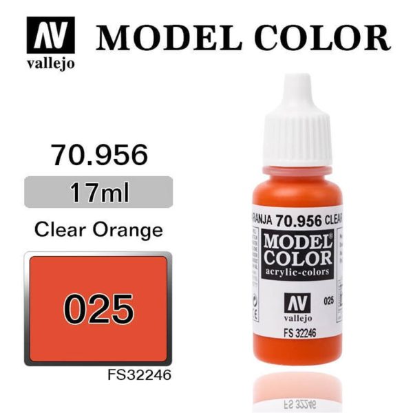 Vallejo 70956 18 ml. (25) Clear Orange-Matt