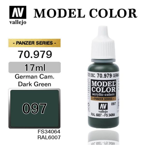 Vallejo 70979 18 ml. (97) German Cam. Dark Green-Matt