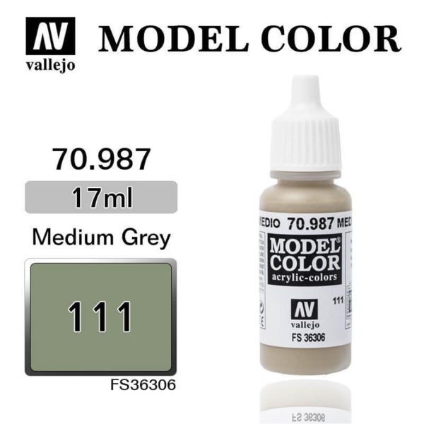 Vallejo 70987 18 ml. (111) Medium Grey-Matt