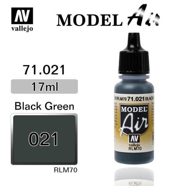 Vallejo 71021 18 ml. Black Green RLM70