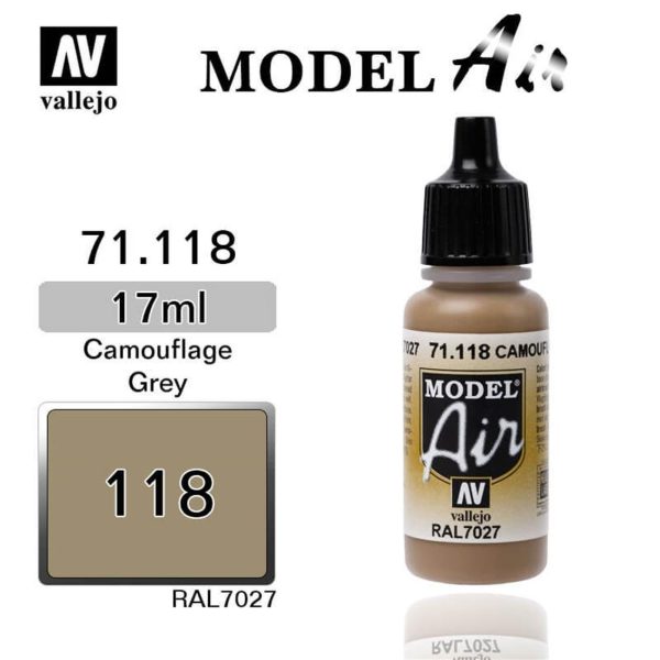 Vallejo 71118 18 ml. Camouflage Grey