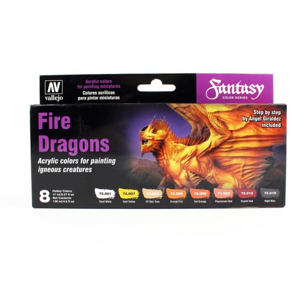 Vallejo 72312 8x18 ml. Fire Dragons by Angel Giraldez