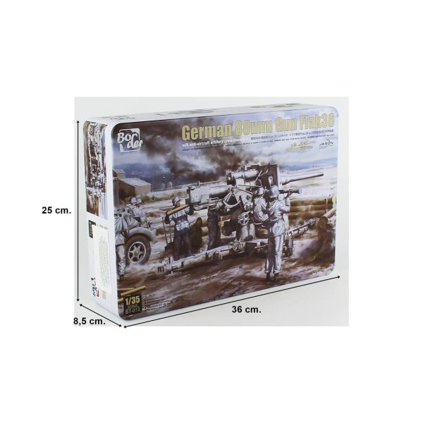 Border BT-013 1/35 Alman 88mm Gun Flak36 - Görsel 5