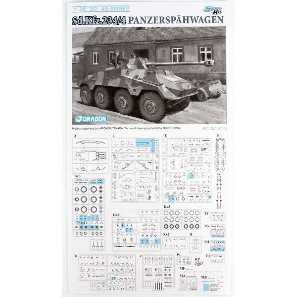 Dragon 6772 1/35 Ölçek, Sd.Kfz. 234/4 Zırhlı Keşif Aracı Plastik Model Kiti - Görsel 4