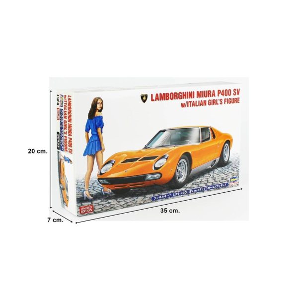 Hasegawa 20423 1/24 Ölçek, Lamborghini Miura P400 SV ve İtalyan Kız Figürü,Otomobil Plastik Model Kiti - Görsel 5