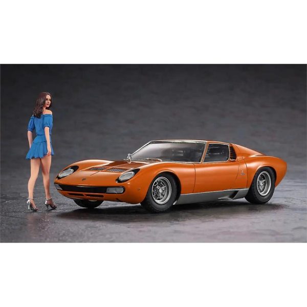 Lamborghini Miura P400 SV ve İtalyan Kız Figürü