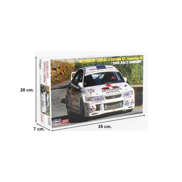 Hasegawa 20712 1/24 Ölçek, Mitsubishi Lancer (Carisma GT) Evolution IV (2000 Rally Sanremo), Otomobil Plastik Model Kiti - Görsel 5