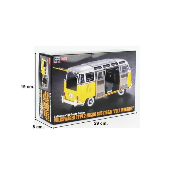 Hasegawa CH48 51048 1/24 Ölçek, Volkswagen Type2 Micro Bus (1963) (Komple İç Detaylı), Otomobil Plastik Model Kiti - Görsel 5