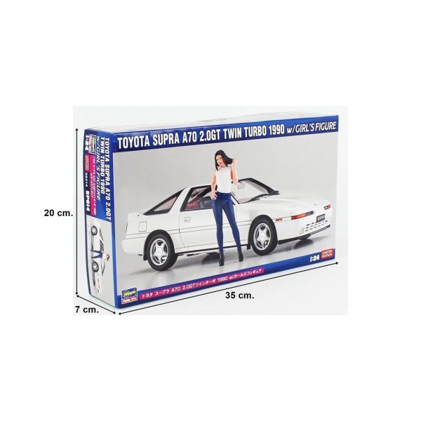 Hasegawa SP614 52414 1/24 Ölçek, Toyota Supra A70 2.0GT Twin Turbo 1990 ve Kız Figürü, Otomobil Plastik Model Kiti - Görsel 5