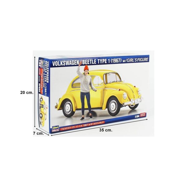 Hasegawa SP620 52420 1/24 Ölçek, Volkswagen Beetle Type 1 (1967) ve Kız Figürü, Otomobil Plastik Model Kiti - Görsel 5