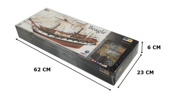 Occre 12005 1/60 Ölçek, Beagle, 72 cm. Yelkenli İngiliz Keşif Gemisi, Ahşap Model Kiti - Görsel 5