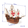 Occre 12010 1/50 Ölçek, Santa Maria, 53 cm. Yelkenli İspanyol Keşif Gemisi, Ahşap Model Kiti - Görsel 5