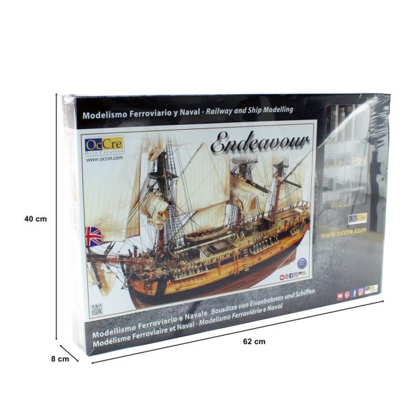 Occre 14005 1/54 Ölçek, Endeavour, 82 cm. Yelkenli İngiliz Keşif Gemisi, Ahşap Model Kiti - Görsel 5