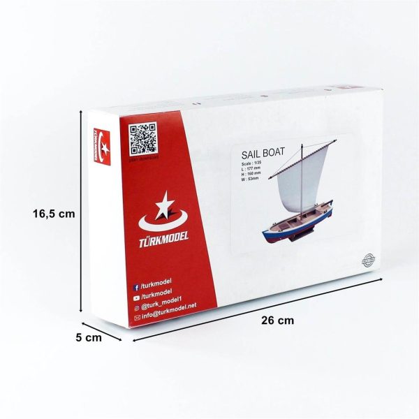 Türk Model 1/35 203 Yelkenli Sandal, 18 cm. Ahşap Model Kiti - Görsel 4